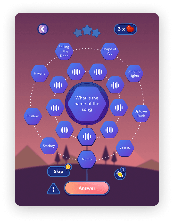 Music game screen